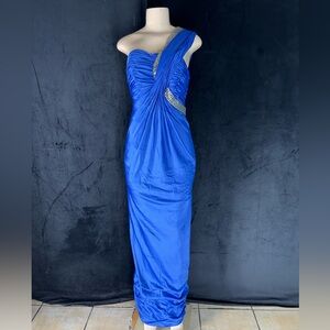 Chic One-Shoulder Blue Dress by Mandalay